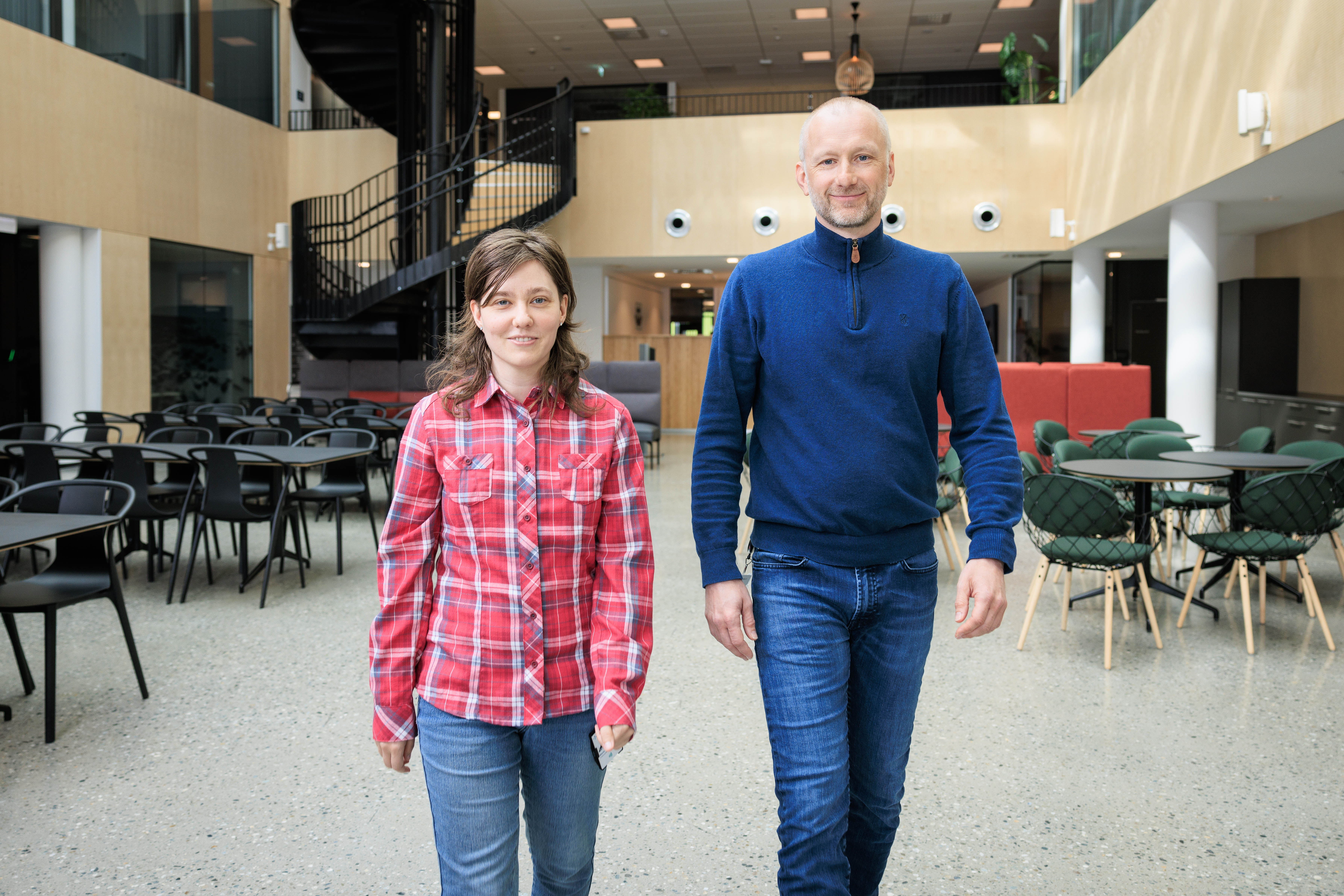 Marin Andreassen og Stian Strømmesen i Helse Nord IKTs lokaler i Tromsø